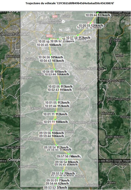 FCD trajectoire véhicule